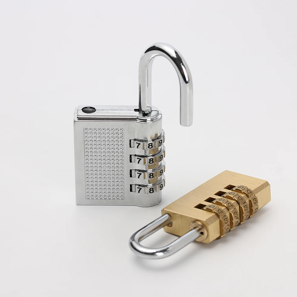 

3/4 Digit Combination Password Lock Padlock Solid Brass Zinc Alloy Security Padlock For Locker Gym Bag School Travel Suitcase