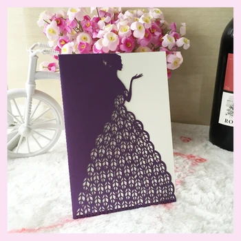 Fashion Laser Cut Card For Wedding printing insert rsvp reply card menu card Girls Party Dresses invitation card dark-purple
Fashion Laser Cut Card For Wedding printing insert rsvp reply card menu card Girls Party Dresses invitation card dark-purple