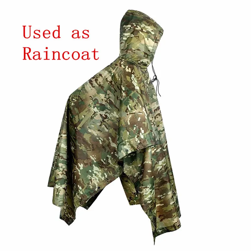 VILEAD Military Camo Raincoat Poncho Type Multifunctional