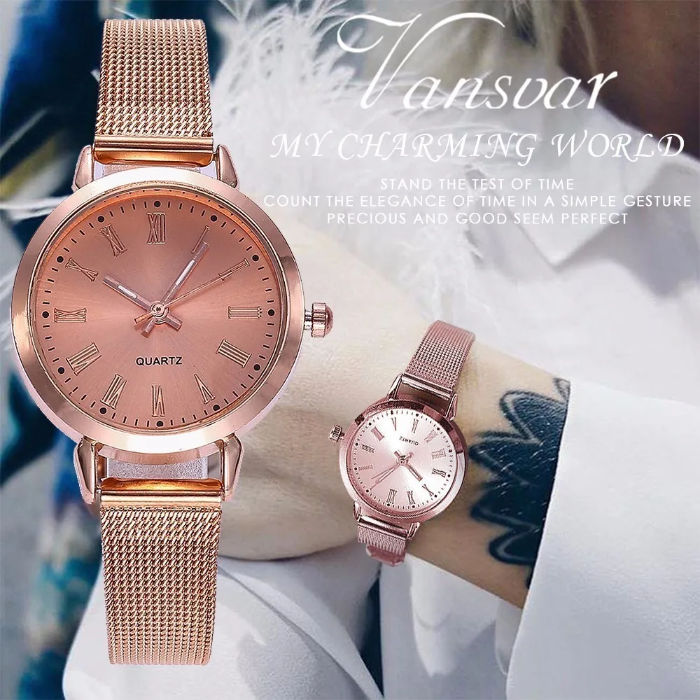 Fashion Women Rose Gold Steel Watch Unique Roma Dial Pattern Watch Casual Quartz Wrist Watch Relogio Feminino Drop Shipping
Fashion Women Rose Gold Steel Watch Unique Roma Dial Pattern Watch Casual Quartz Wrist Watch Relogio Feminino Drop Shipping