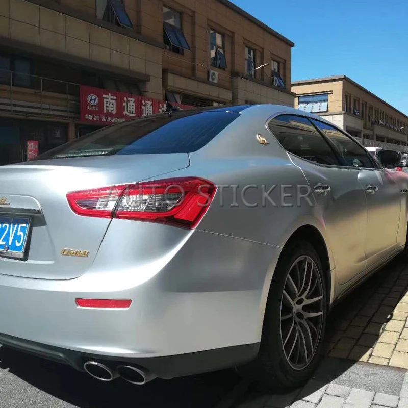 silver pearl metal car wrap 2