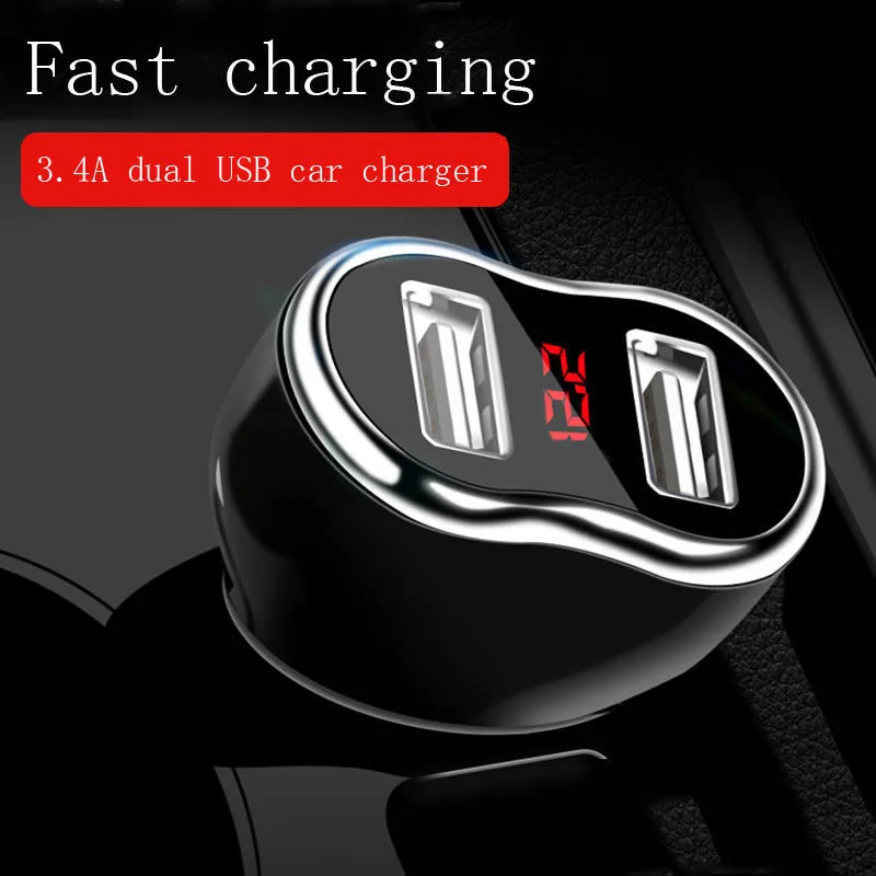 Digital display dual USB car charger for Android IOS 3.4A smart phone charger adapter mini fast charging mobile phone charger
Digital display dual USB car charger for Android IOS 3.4A smart phone charger adapter mini fast charging mobile phone charger