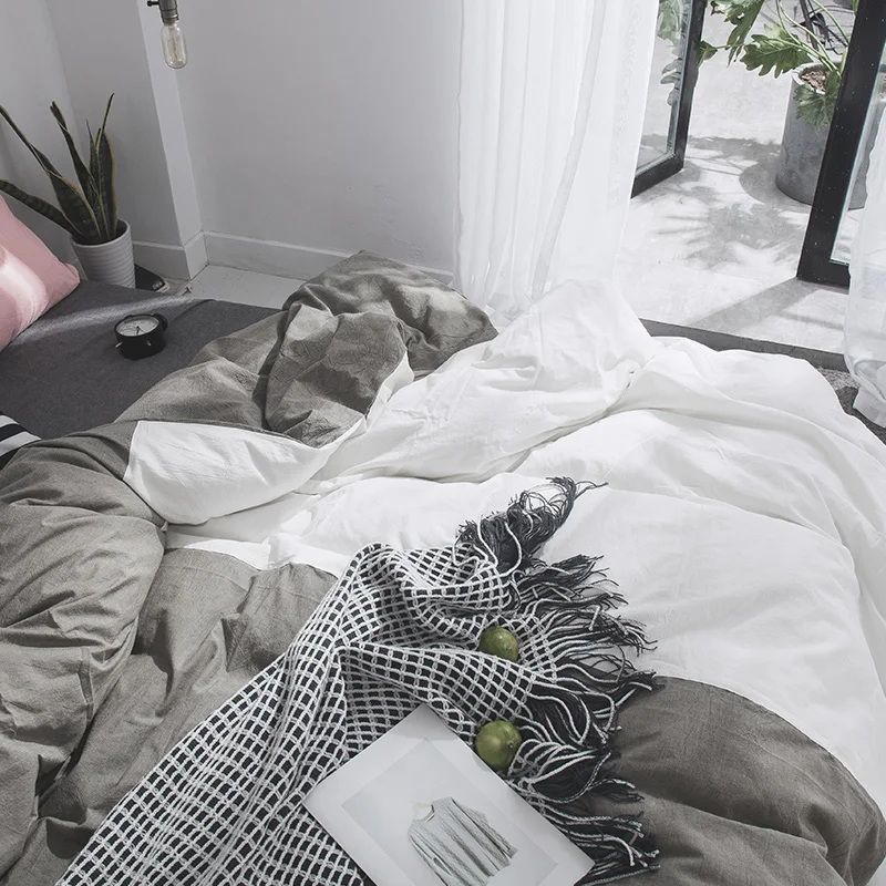 Gray White Solid Color Stitching Pattern Student Child Adult Bedding Cotton Full Queen King Size Duvet Cover Quilts Comforter
Gray White Solid Color Stitching Pattern Student Child Adult Bedding Cotton Full Queen King Size Duvet Cover Quilts Comforter