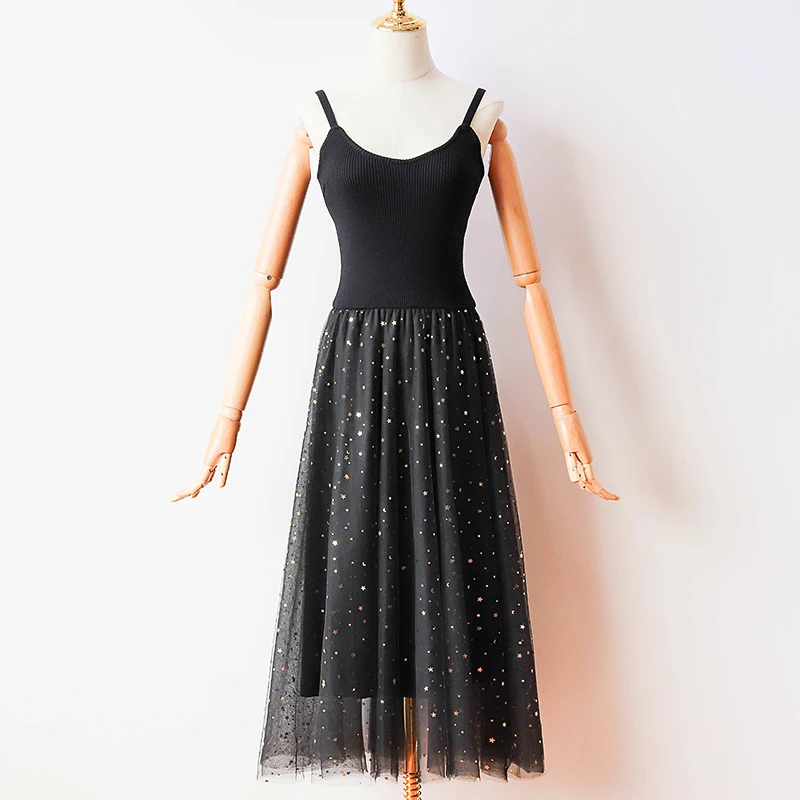 Slim Medium-long Sequin print Stars Patchwork Black Bottom Cocktail Dresses Party Braces Dresses Vestidos De Coctel 6539
Slim Medium-long Sequin print Stars Patchwork Black Bottom Cocktail Dresses Party Braces Dresses Vestidos De Coctel 6539