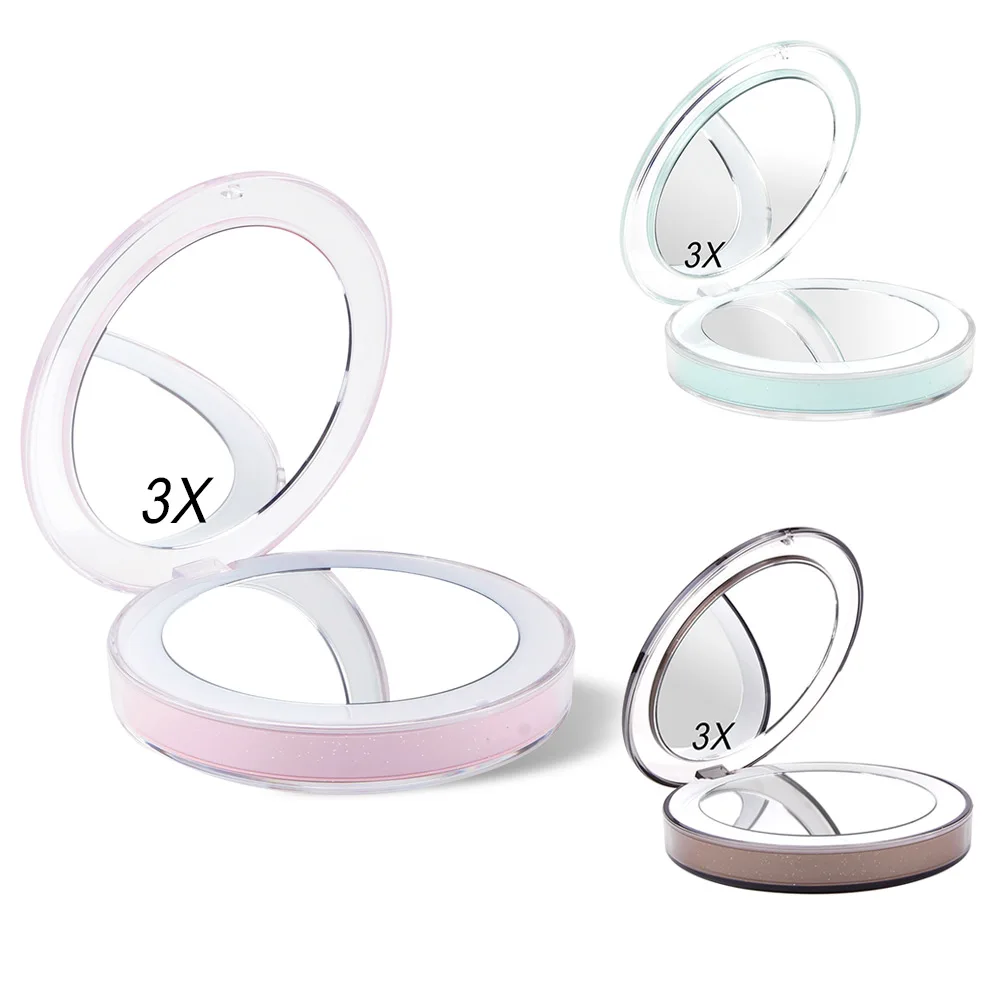 Makeup Mirror with 11 LED Light 3X Magnifying Glass Pocket Compact Hand Mirrors for Woman Make Up Cosmetics Gift Micro USB Cable
Makeup Mirror with 11 LED Light 3X Magnifying Glass Pocket Compact Hand Mirrors for Woman Make Up Cosmetics Gift Micro USB Cable