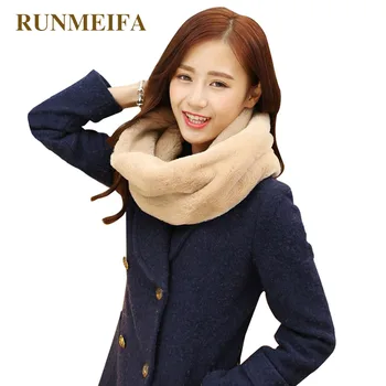 

[RUNMEIFA] Fashion Winter Scarves 2018 Women Faux Fur Scarf Neck Warmer Infinity Cowl Circle Loop Scarf Solid Elegant Shawl