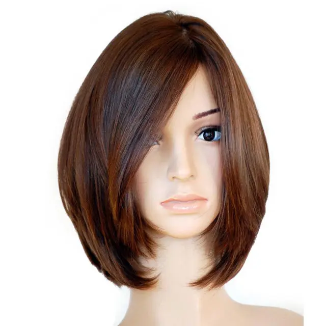 ePacket Free shipping Brazilian Virgin Straight Bob Style Silk Top 150% Density Full Lace Wig |