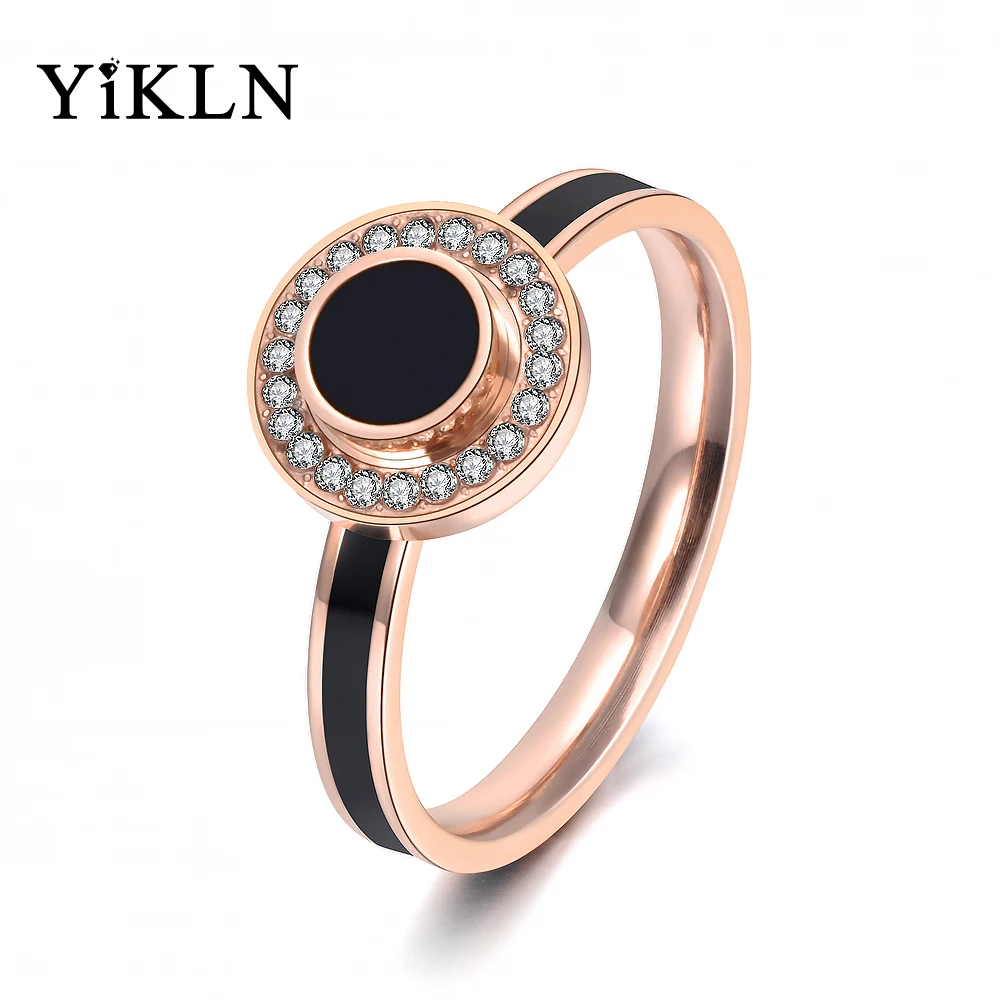 YiKLN Stainless Steel Wedding Ring With Glaze Painting & Shinning Rhinestones Rose Gold Color Jewelry Anillos Mujer YR18137
YiKLN Stainless Steel Wedding Ring With Glaze Painting & Shinning Rhinestones Rose Gold Color Jewelry Anillos Mujer YR18137