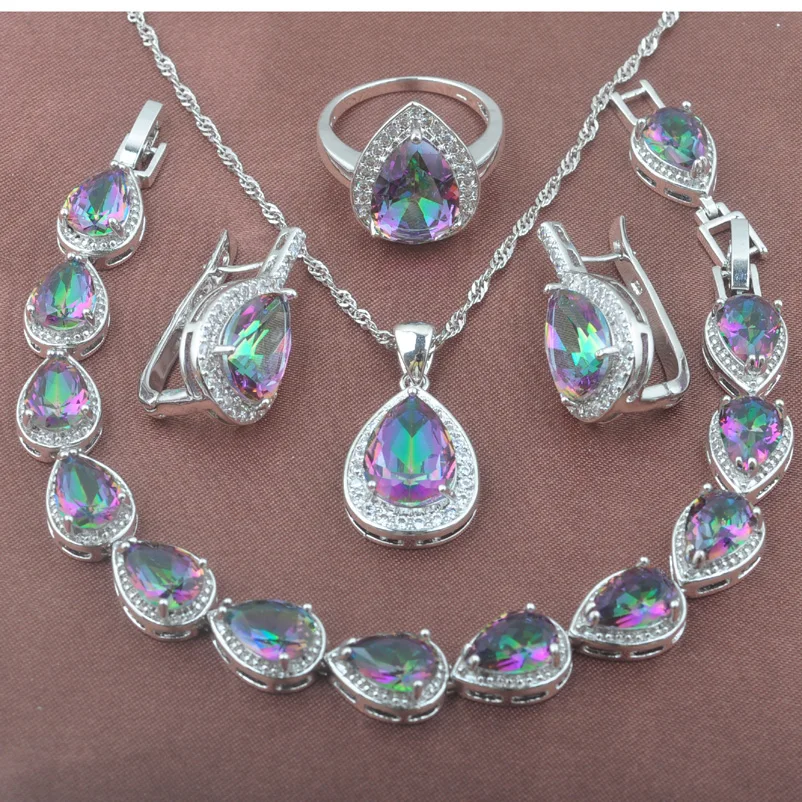 HOT Sale Multicolor Rainbow Zircon 925 Sterling Silver Water Drop Jewelry Set For Women YZ0587
HOT Sale Multicolor Rainbow Zircon 925 Sterling Silver Water Drop Jewelry Set For Women YZ0587