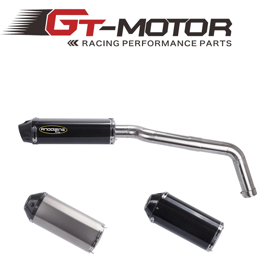 GT Moto - FOR HONDA CBR600RR 2007-2012 Carbon Fiber Exhaust Muffler Pipe Link middle Pipe Escape