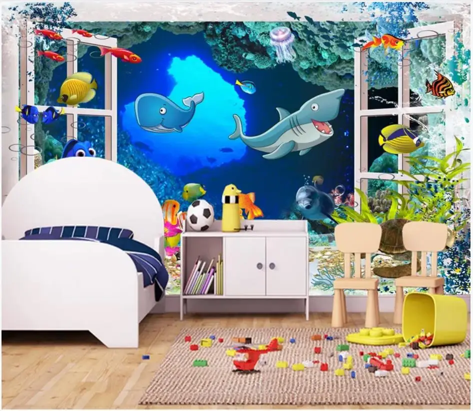 Custom photo wallpaper 3d wallpaper for walls 3 d Cartoon underwater world, dolphin children's room, kids room mural wall papers
Custom photo wallpaper 3d wallpaper for walls 3 d Cartoon underwater world, dolphin children's room, kids room mural wall papers