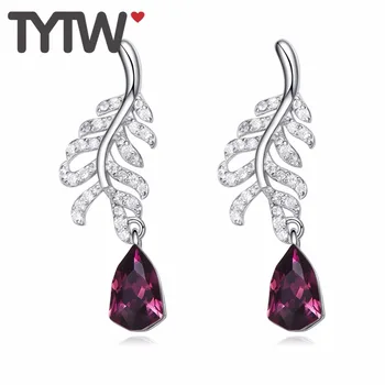 TYTW Luxury Stud Earring for Women S925 Silver Crystals from Austrian Fashion Brand INS HOT Sale Feather Simple Earrings
TYTW Luxury Stud Earring for Women S925 Silver Crystals from Austrian Fashion Brand INS HOT Sale Feather Simple Earrings