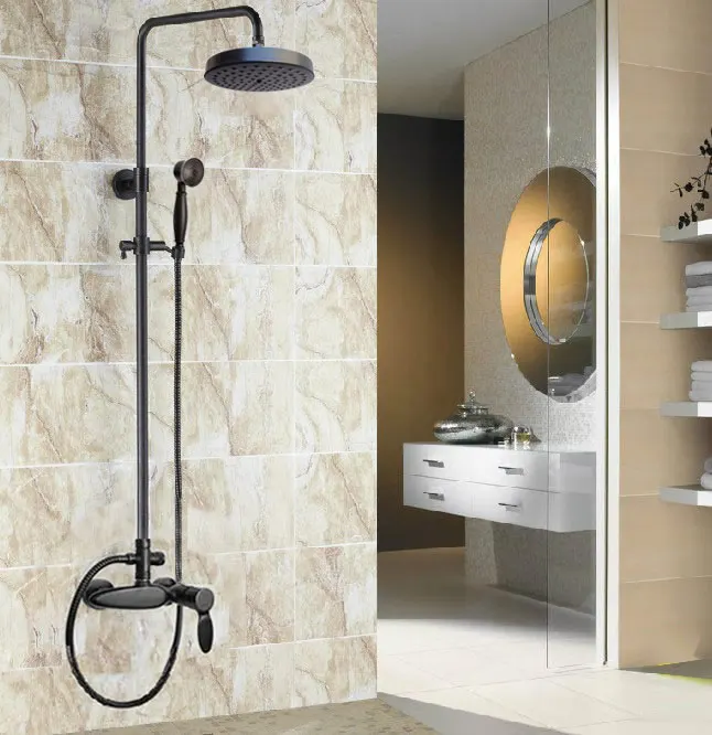 8 inch Round Rainfall Oil Rubbed Bronze Antique Brass Shower Faucet Set - Showerhead Wall Mounted Single Handle Lever ars433
8 inch Round Rainfall Oil Rubbed Bronze Antique Brass Shower Faucet Set - Showerhead Wall Mounted Single Handle Lever ars433