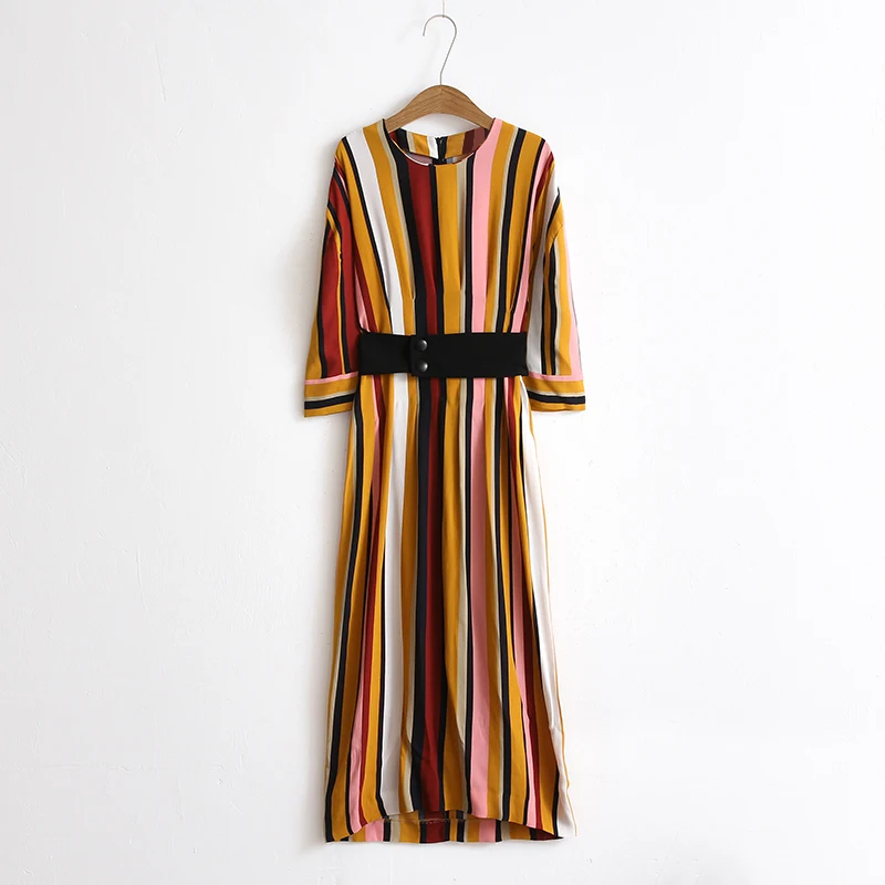 2019 New Spring Women Dress Orange Striped Long Style Sashes Decoration Fashion Style S9773
2019 New Spring Women Dress Orange Striped Long Style Sashes Decoration Fashion Style S9773