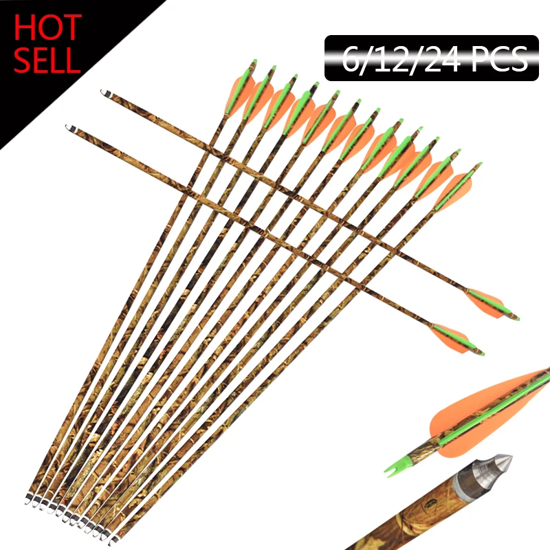 12 pcs/lot 30" Archery Aluminum Arrow Aluminum Shaft Arrows for 30-80lbs Compound Bow or Long Bow Changable arrowhead Camo 
12 pcs/lot 30" Archery Aluminum Arrow Aluminum Shaft Arrows for 30-80lbs Compound Bow or Long Bow Changable arrowhead Camo
