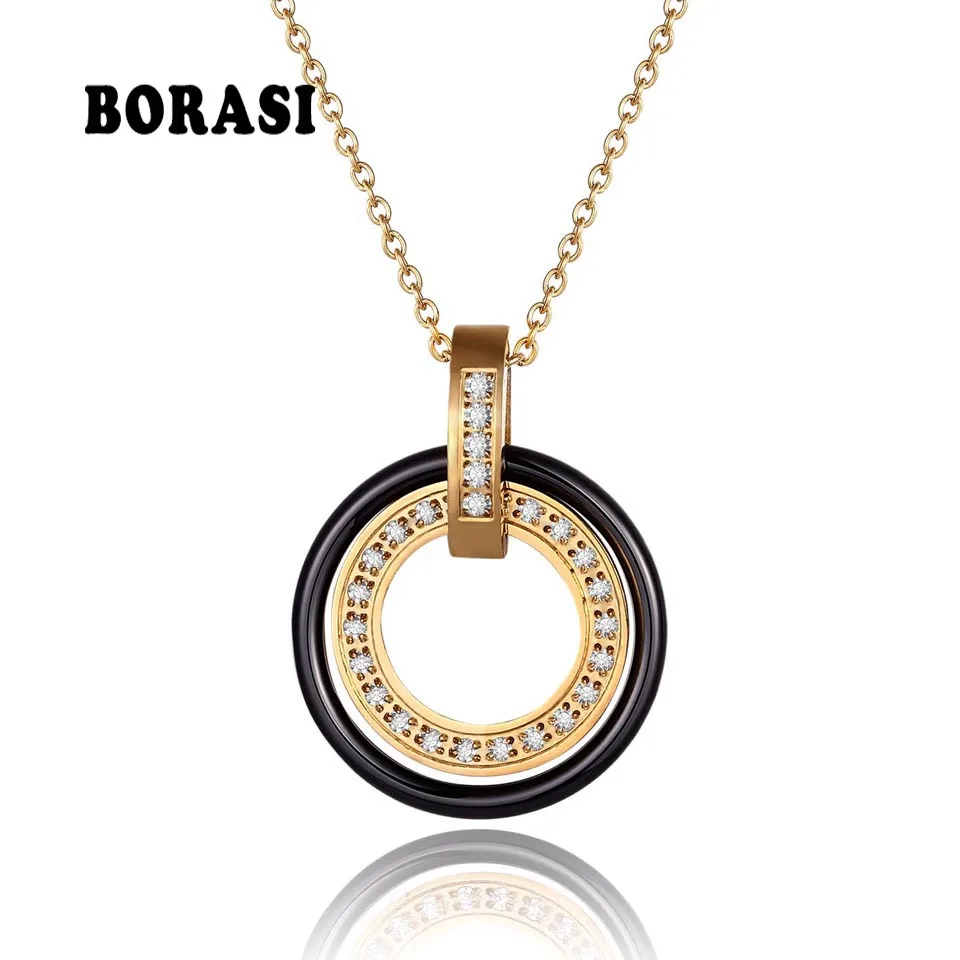 Fashion Jewelry Simple Black Ceramic Circle Crystal Pendant Necklaces With Women's Stainless Steel Circles Necklace & Pendants
Fashion Jewelry Simple Black Ceramic Circle Crystal Pendant Necklaces With Women's Stainless Steel Circles Necklace & Pendants