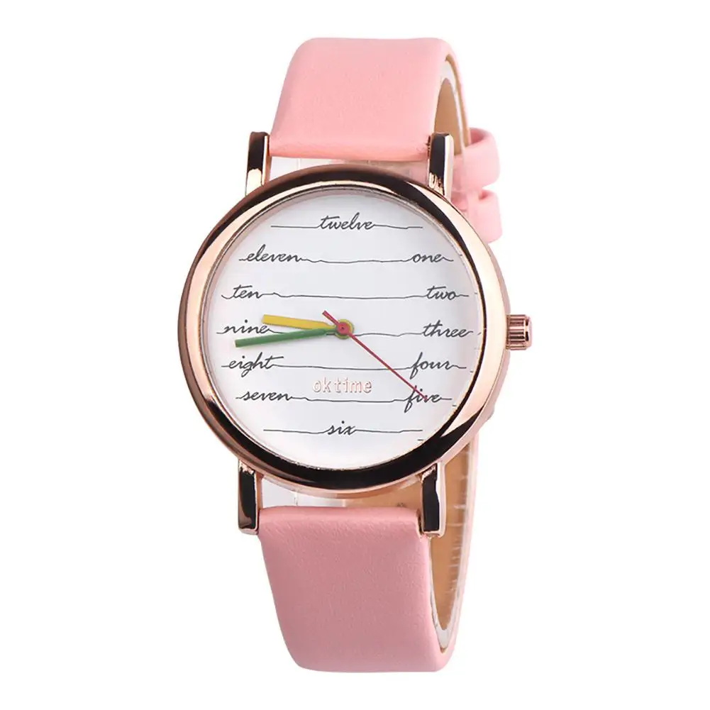 Fashion Women Faux Leather Band Letter Dial Analog Quartz Wrist Watch Gift casual to formal bayan kol saati
Fashion Women Faux Leather Band Letter Dial Analog Quartz Wrist Watch Gift casual to formal bayan kol saati