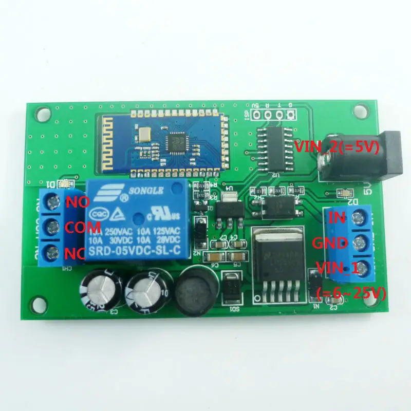 CE034_M DC 5V 6V 9V 12V 15V 24V Bluetooth Relay Module Android APP Mobile Phone Remote control
CE034_M DC 5V 6V 9V 12V 15V 24V Bluetooth Relay Module Android APP Mobile Phone Remote control