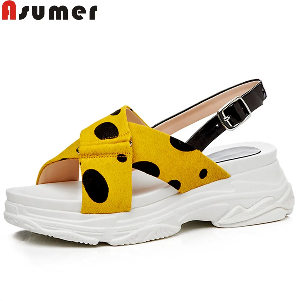 ASUMER white yellow fashion summer new arrive shoes woman buckle casual comfortable sandals women mixed colors horsehair
ASUMER white yellow fashion summer new arrive shoes woman buckle casual comfortable sandals women mixed colors horsehair