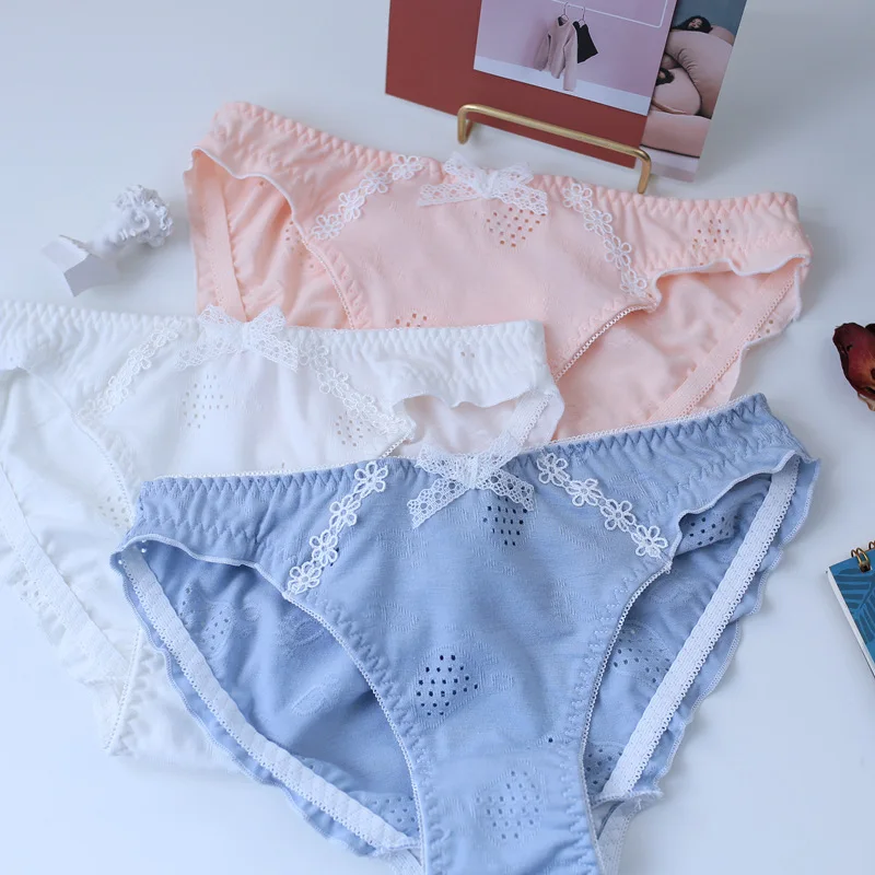 SP&CITY Japan Sweet Lace Flower Cotton Panties Sexy Hollow Out Bow Solid Underwear Women Seamless Briefs Girls Kwaii Lingerie
SP&CITY Japan Sweet Lace Flower Cotton Panties Sexy Hollow Out Bow Solid Underwear Women Seamless Briefs Girls Kwaii Lingerie