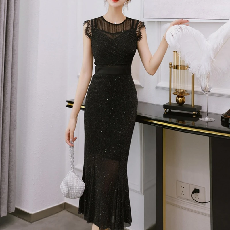 2019 New Women Summer Vintage Dress O-neck Elegant Evening Party Mid-Calf Mermaid Empire Dresses Sleeveless Black Vestidos
2019 New Women Summer Vintage Dress O-neck Elegant Evening Party Mid-Calf Mermaid Empire Dresses Sleeveless Black Vestidos