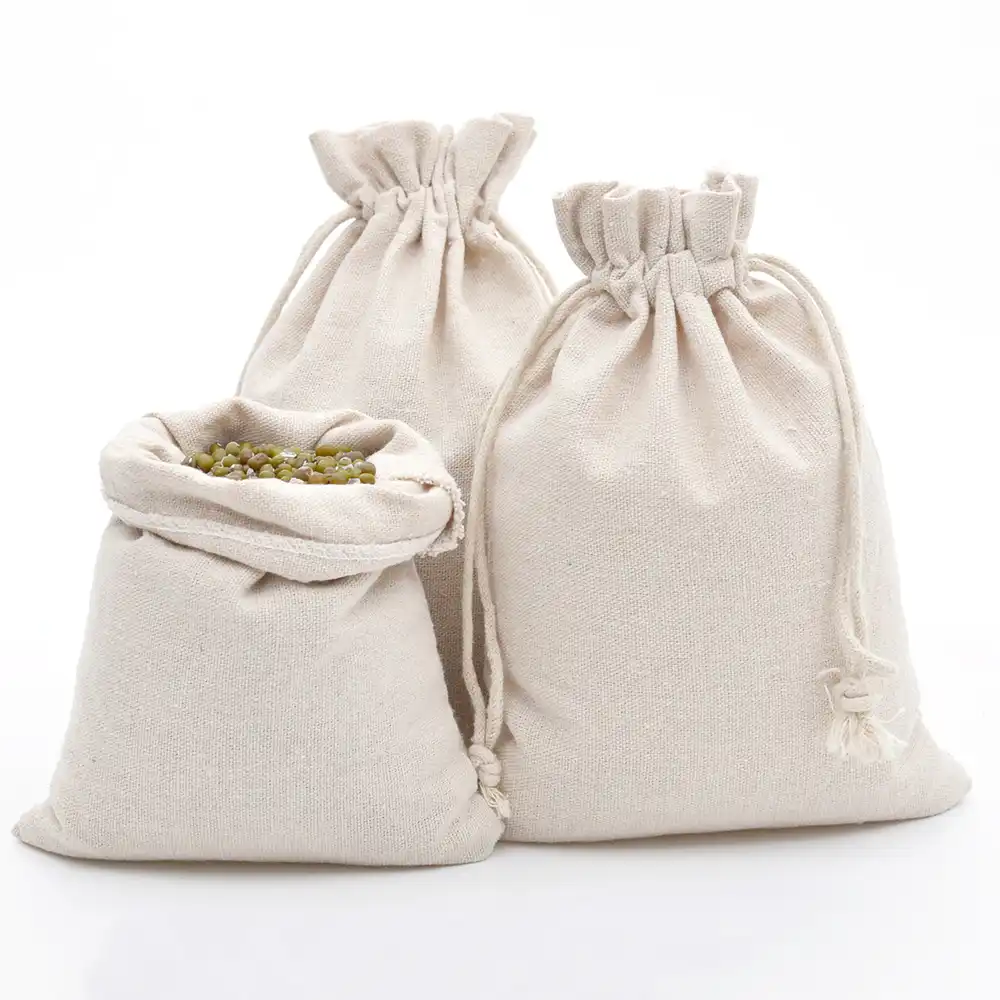 10pcs cotton bags with drawstring 5