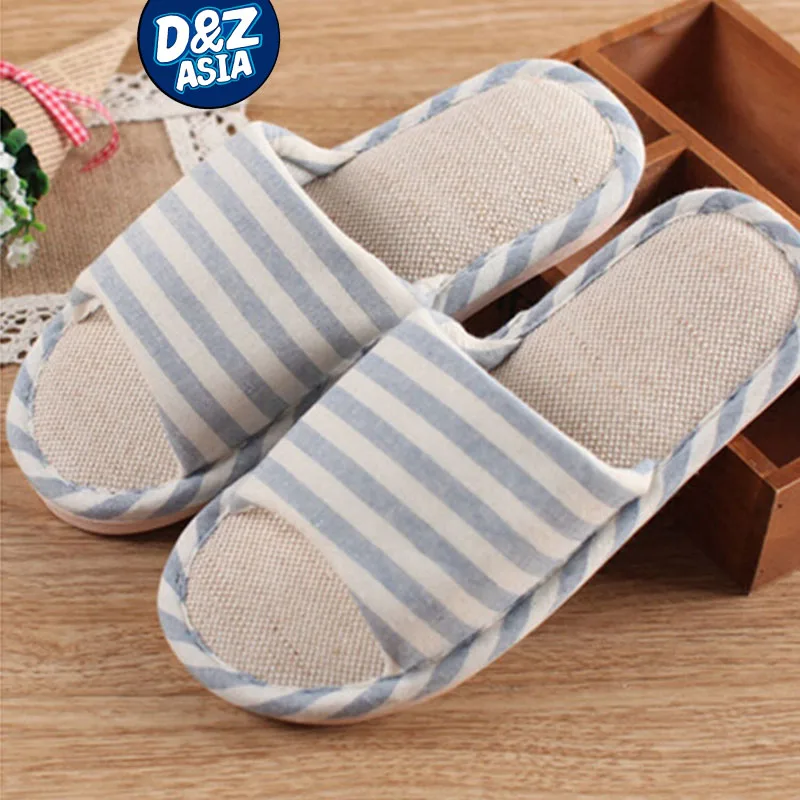 Millffy couple cotton slippers summer home flax slippers indoor slippers slip