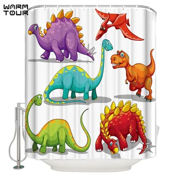 WARMTOUR Shower Curtain Dinosaur Cartoon Extra Long Fabric Bath Shower Curtains Mildew-resistant Bathroom Decor Sets with Hooks
WARMTOUR Shower Curtain Dinosaur Cartoon Extra Long Fabric Bath Shower Curtains Mildew-resistant Bathroom Decor Sets with Hooks