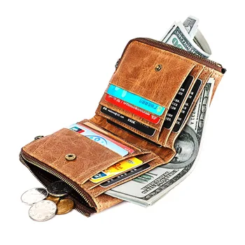 2019 men's new leather wallet RFID anti-theft brush wallet top layer leather business casual wallet retro style cowhide purse 
2019 men's new leather wallet RFID anti-theft brush wallet top layer leather business casual wallet retro style cowhide purse