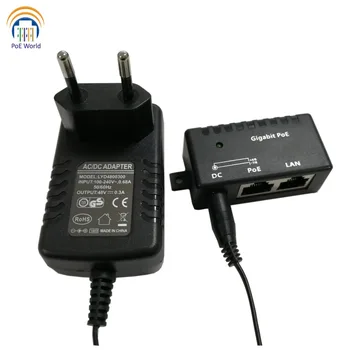 Mode B power over ethernet Gigabit Passive PoE injector/splitter with 48v15w power adapter for 48V IP camera/WiFi AP/VOIP Phones
Mode B power over ethernet Gigabit Passive PoE injector/splitter with 48v15w power adapter for 48V IP camera/WiFi AP/VOIP Phones