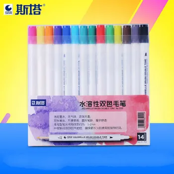 STA 3132 Watercolor Soft Calligraphy Pens Washable Dual Brush Markers 14 Piece 28 Gradient Color Water Soluble Aquarelle Markers
STA 3132 Watercolor Soft Calligraphy Pens Washable Dual Brush Markers 14 Piece 28 Gradient Color Water Soluble Aquarelle Markers
