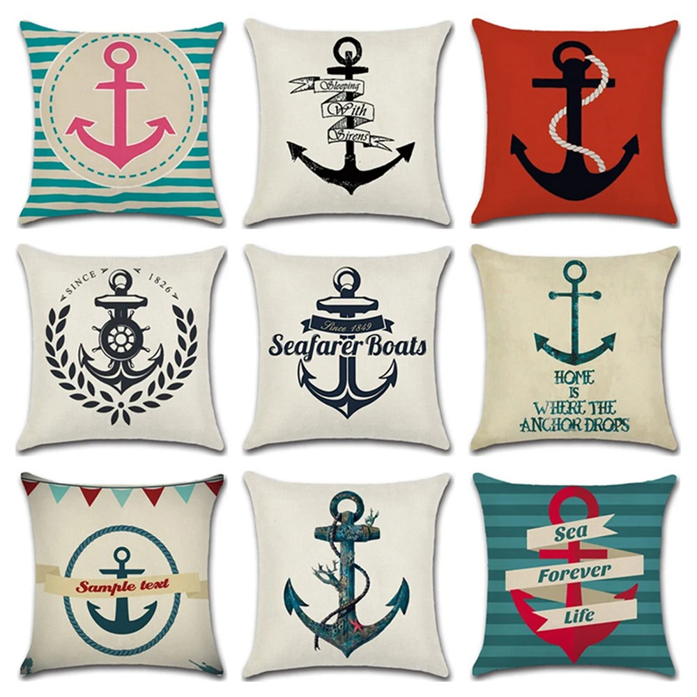 Anchor Series Cushion Cover Sea Style Ship Anchor Cotton Linen Pillow Case Boat Decorative Pillowcase funda de almohada
Anchor Series Cushion Cover Sea Style Ship Anchor Cotton Linen Pillow Case Boat Decorative Pillowcase funda de almohada