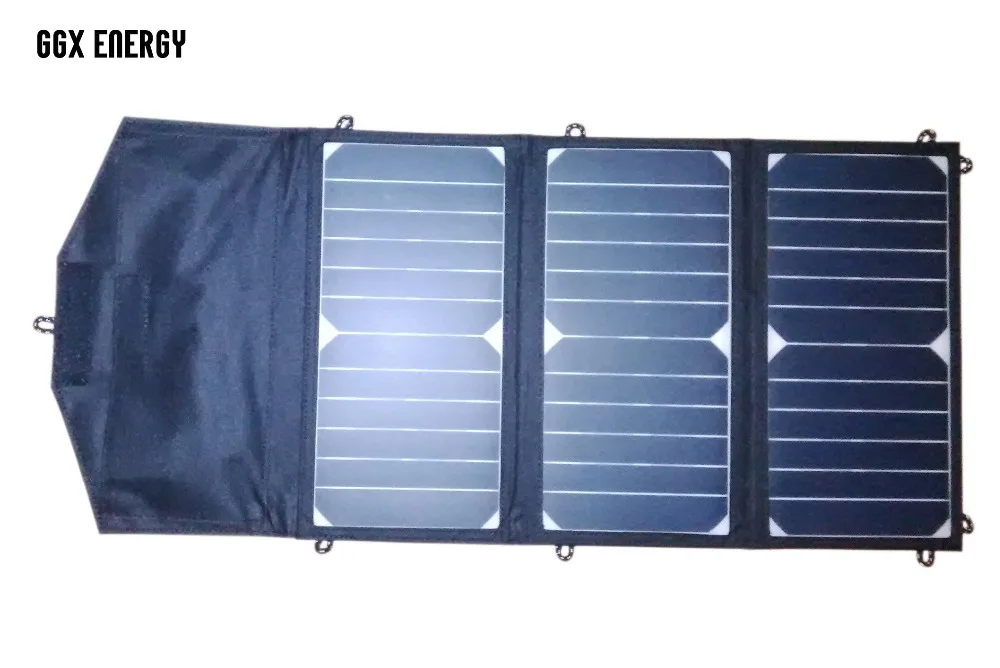 GGX ENERGY 21 Watt Foldable Sunpower Solar Cells Panel + 20000mah Power Bank Portable Battery for Laptop/Mobile Phones/Tablets |