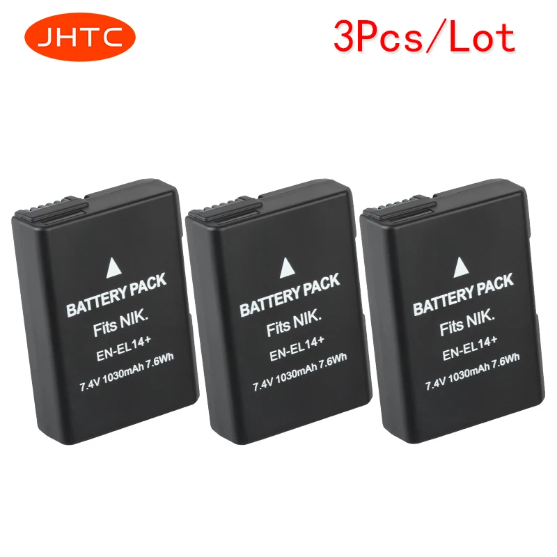 JHTC 3pcs/Lot 1030mAh EN-EL14 EN-EL14a Battery Pack for Nikon P7200 P7700 P7100 D5500 D5300
JHTC 3pcs/Lot 1030mAh EN-EL14 EN-EL14a Battery Pack for Nikon P7200 P7700 P7100 D5500 D5300