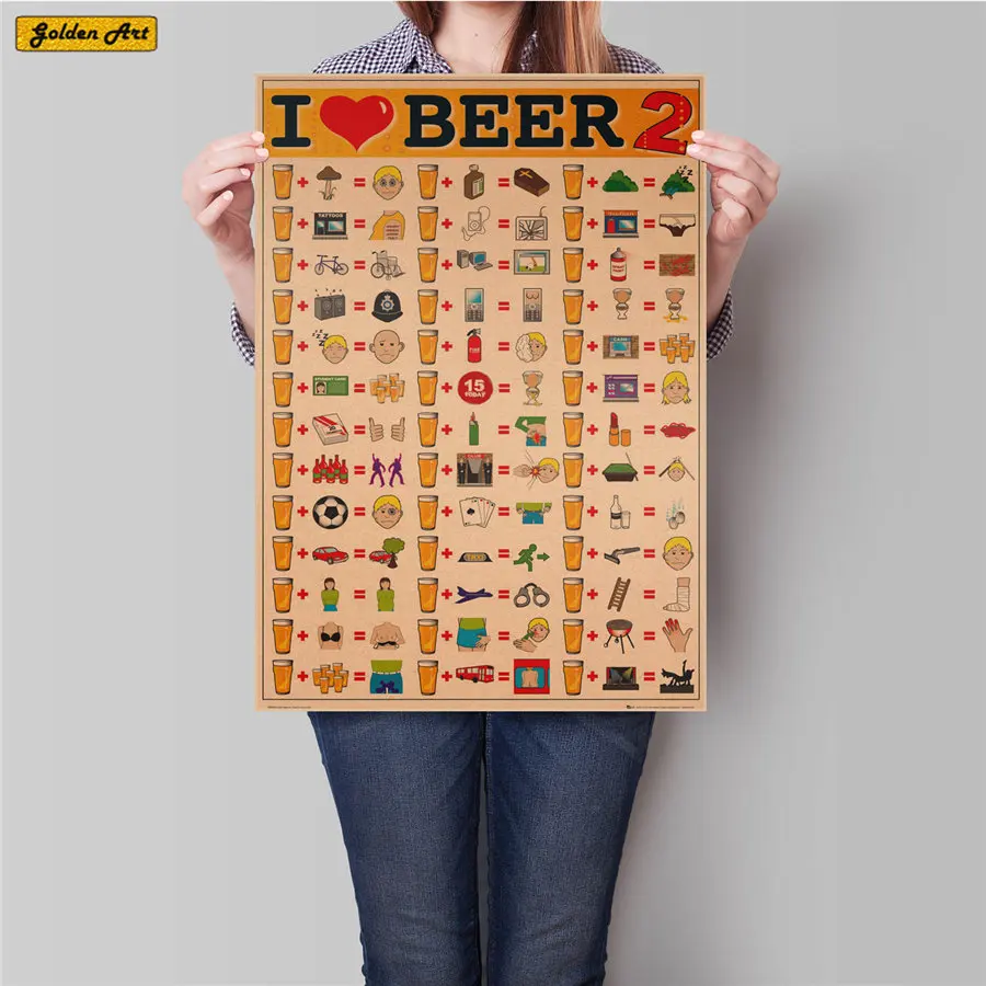 Amazing combination of humans and beer vintage kraft paper poster retro wall sticker print painting bar decoration 45.5x31.5cm
Amazing combination of humans and beer vintage kraft paper poster retro wall sticker print painting bar decoration 45.5x31.5cm