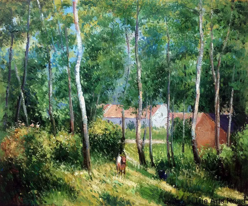 Image 100% Hand painted Landscape Wall Painting Edge of the Woods by Camille Pissarro Modern Arts for Home Decoration