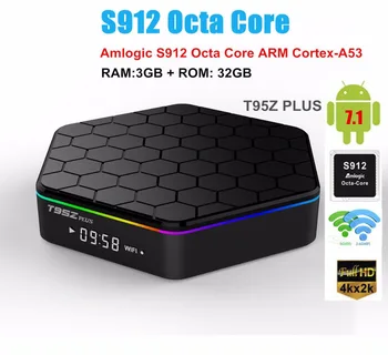 T95Z Plus Amlogic S912 Octa Core Android 7.1 TV BOX 2.4G/5GHz WiFi 3GB/32GB 4K H.265 Smart Set Top tv Box
T95Z Plus Amlogic S912 Octa Core Android 7.1 TV BOX 2.4G/5GHz WiFi 3GB/32GB 4K H.265 Smart Set Top tv Box