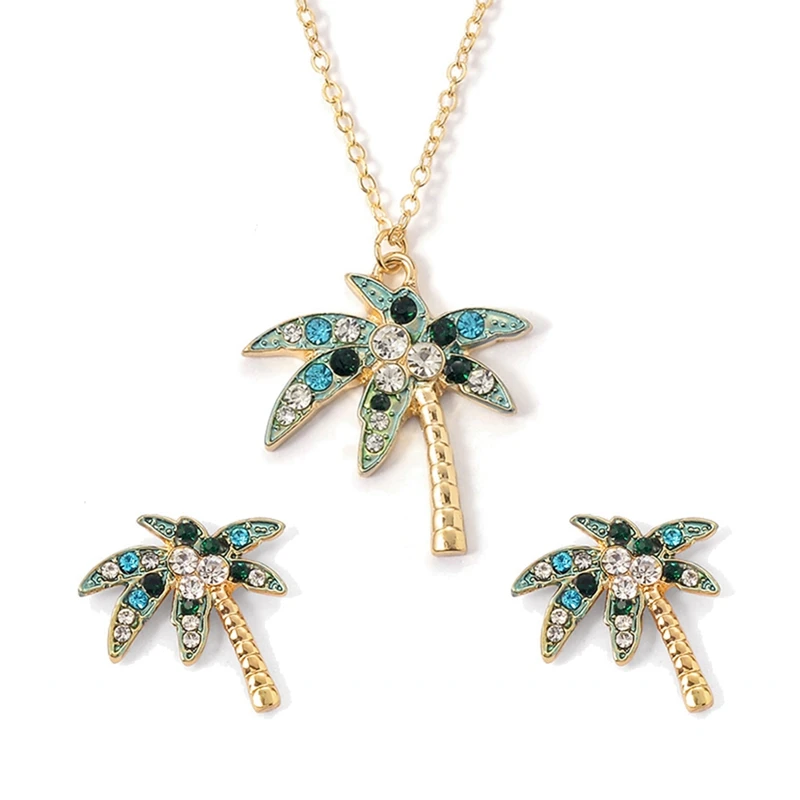 Fashion Simple Women Coconut Palm Tree Earrings Necklace Set Summer Holiday Hawaii Jewelry Set Gift Cute Beach Earings Aretes
Fashion Simple Women Coconut Palm Tree Earrings Necklace Set Summer Holiday Hawaii Jewelry Set Gift Cute Beach Earings Aretes