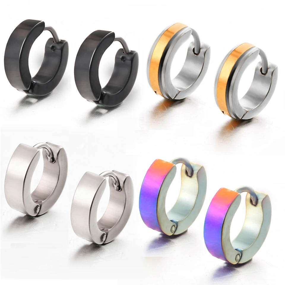 Punk Men Black Stainless Steel Hoop Piercing Round Earring Neutral Earring for Women Men Ear Clip Fashion Jewelry Brincos Unisex
Punk Men Black Stainless Steel Hoop Piercing Round Earring Neutral Earring for Women Men Ear Clip Fashion Jewelry Brincos Unisex