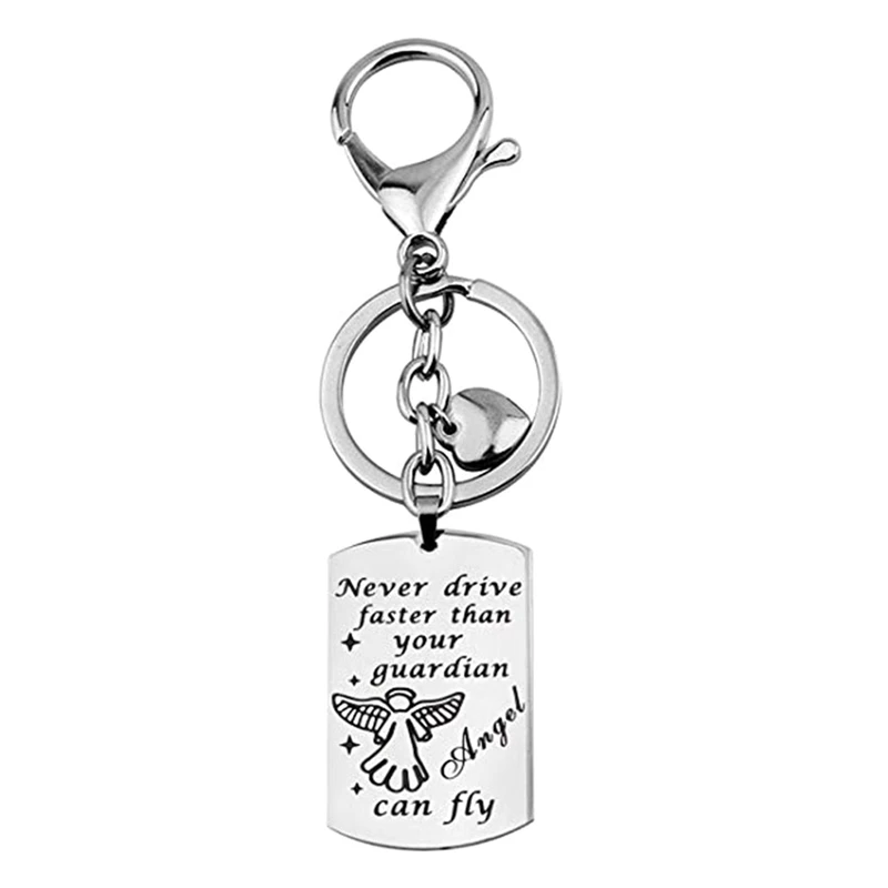 Stainless Steel Never Drive Faster Than Your Guardian Angel Can Fly Keychain Key Charms New Driver Gift Jewelry
Stainless Steel Never Drive Faster Than Your Guardian Angel Can Fly Keychain Key Charms New Driver Gift Jewelry