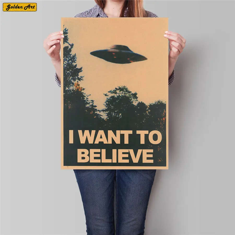 I WANT TO BELIEVE Painting Vintage Kraft Poster retro bar pub cafe living room print picture wall sticker 45.5x31.5cm
I WANT TO BELIEVE Painting Vintage Kraft Poster retro bar pub cafe living room print picture wall sticker 45.5x31.5cm