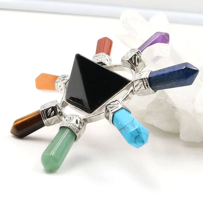XSM 7 Point Chakra Crystal Pyramid Energy Generator Reiki Natural Stone Black Agates Healing Balance Meditation Jewelry Findings
XSM 7 Point Chakra Crystal Pyramid Energy Generator Reiki Natural Stone Black Agates Healing Balance Meditation Jewelry Findings