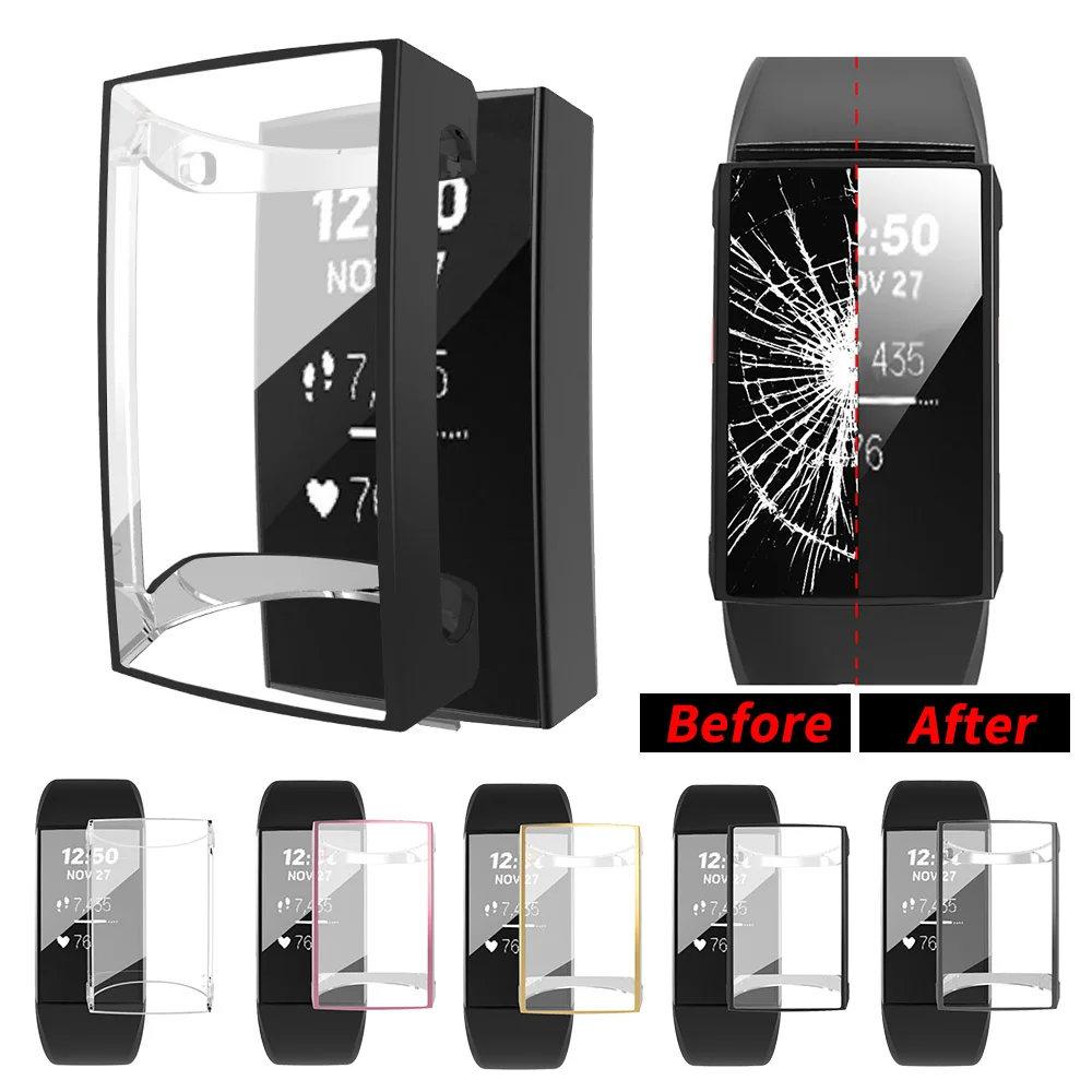 For Fitbit Charge 3 Case Soft TPU Silicone Full Screen Protector Cover Shell for Fitbit Charge 3 Band Smart Watch Accessories
For Fitbit Charge 3 Case Soft TPU Silicone Full Screen Protector Cover Shell for Fitbit Charge 3 Band Smart Watch Accessories