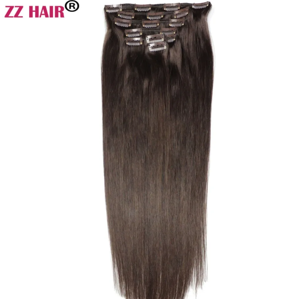 ZZHAIR 100 г 140 16 26 дюймов машинное изготовление волосы без повреждений 7 шт. в наборе