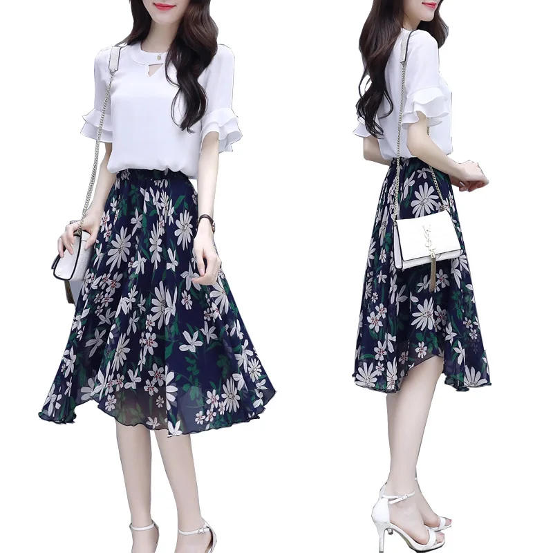 2pcs/set Women Dress 2019 Summer New Vintage Floral Ruffels Chiffon Butterfly Sleeve Dresses Casual Slim Korean Vestidos Festa
2pcs/set Women Dress 2019 Summer New Vintage Floral Ruffels Chiffon Butterfly Sleeve Dresses Casual Slim Korean Vestidos Festa