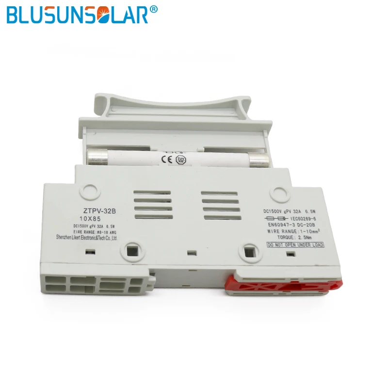 10 piece Solar Fuse Holder for Din Rail 1500V DC Wire Fusible 10X85 gPV for Solar PV System Protection
10 piece Solar Fuse Holder for Din Rail 1500V DC Wire Fusible 10X85 gPV for Solar PV System Protection