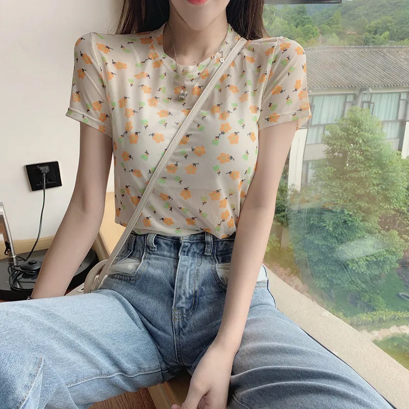Casual Loose Flower Mesh Short Sleeve T-shirt Women's Tshirts Japan Kawaii Ulzzang Female Sweet Lovely Harajuku Tshirt For Women
Casual Loose Flower Mesh Short Sleeve T-shirt Women's Tshirts Japan Kawaii Ulzzang Female Sweet Lovely Harajuku Tshirt For Women