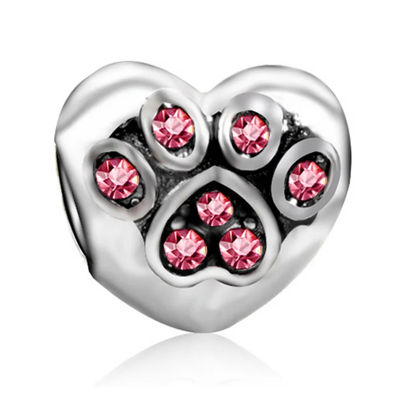 Cute Dog Paw Pink Crystal Rhinestone Big Hole Beads fit Pandora Charm Bracelets DIY Simple Necklace Charms
Cute Dog Paw Pink Crystal Rhinestone Big Hole Beads fit Pandora Charm Bracelets DIY Simple Necklace Charms