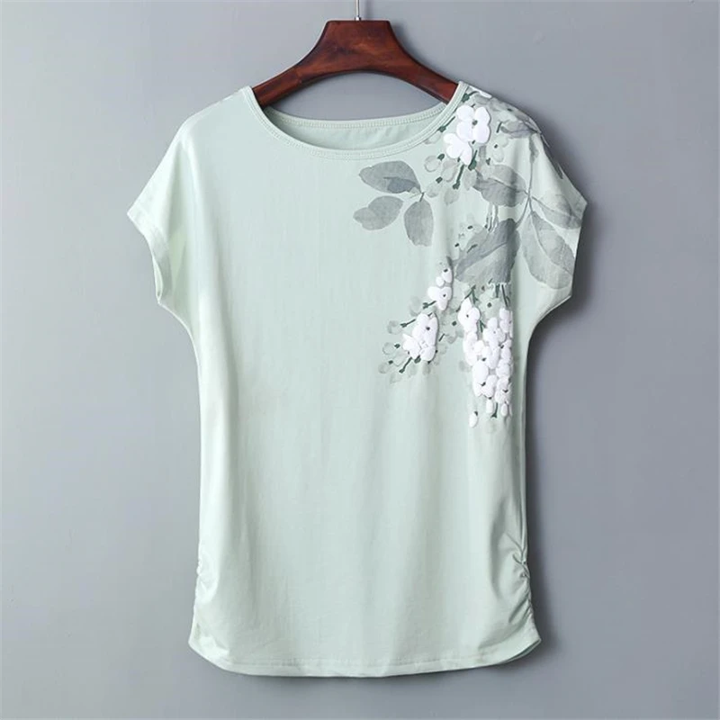 Female Oversized Hedging Slim Tops Lady Stretch Print Tees Loose Arriba Top Camiseta Woman Summer Plus Size 96% Cotton T-shirts
Female Oversized Hedging Slim Tops Lady Stretch Print Tees Loose Arriba Top Camiseta Woman Summer Plus Size 96% Cotton T-shirts