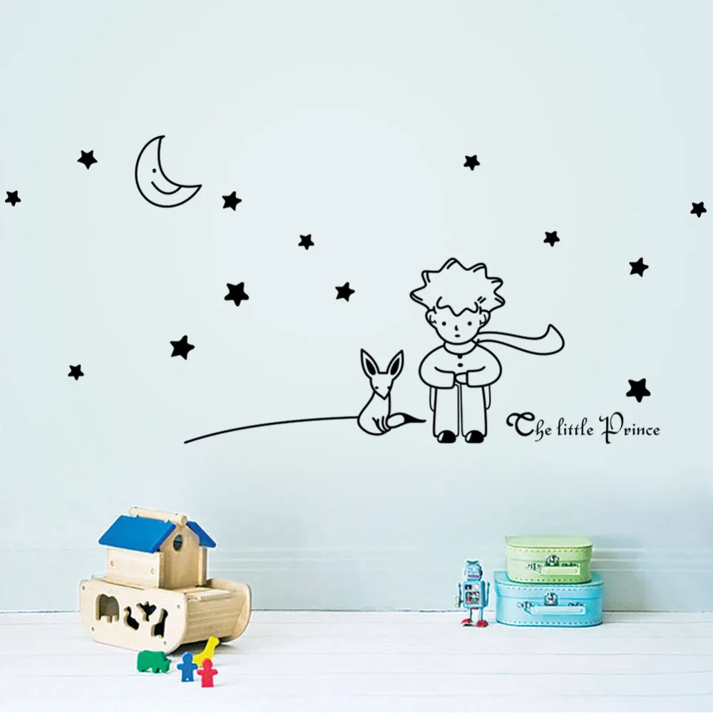 96*42cm Stars Moon The Little Prince Fox Graphic Wall Vinyl Children Fairy Tale Sticker decals for kids room nursey room decor
96*42cm Stars Moon The Little Prince Fox Graphic Wall Vinyl Children Fairy Tale Sticker decals for kids room nursey room decor